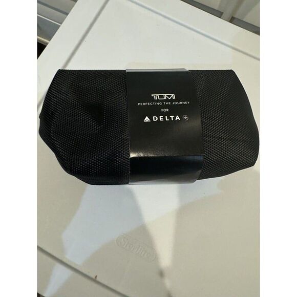 TUMI for Delta ZIP Pouch Soft Canvas Travel Case Kit Toiletries Makeup Bag 6x4"‎ - Picture 1 of 4